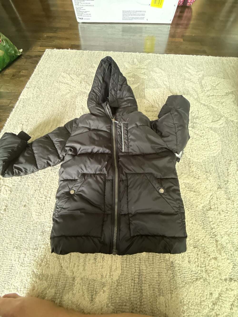 Boys Michael Kors Black Quilted Down Puffer Jacket with Hood